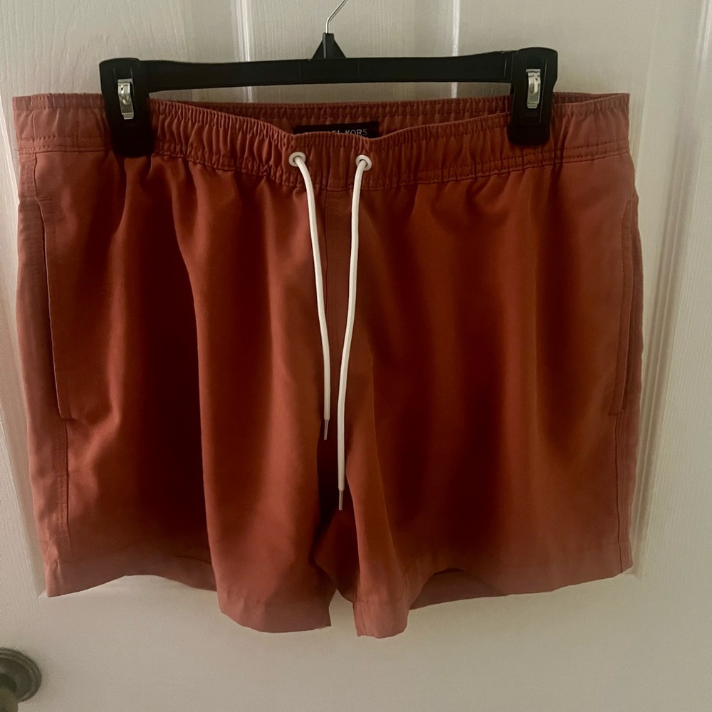Michael Kors Men's Rust-Orange Swim Trunks, Size XL